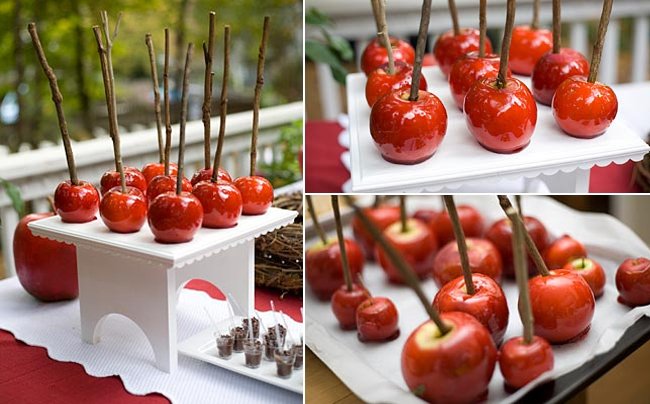 Яблочные декорации для свадьбы