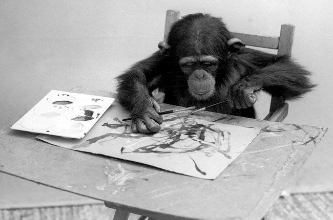 Шимпанзе Конго - художник из мира животных