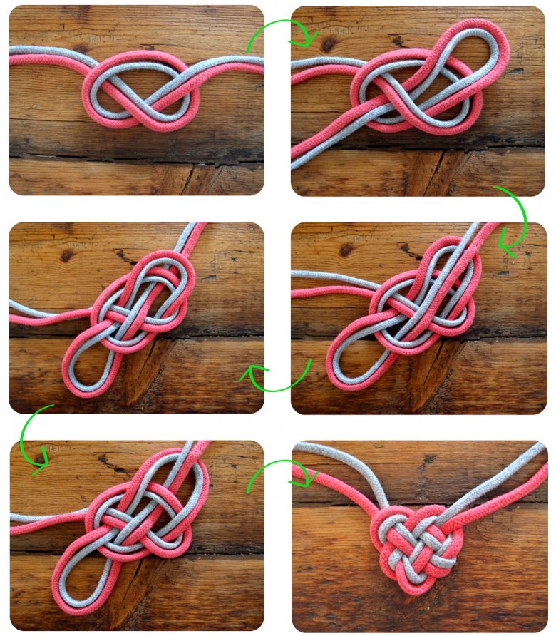 Плетение макраме: узел-сердце