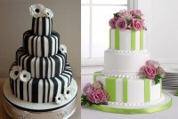 «Полосатые» свадебные торты