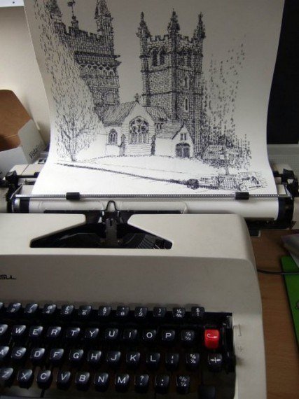 Рисунки с помощью пишущей машинки