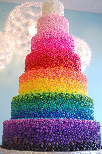 Свадебный радужный торт