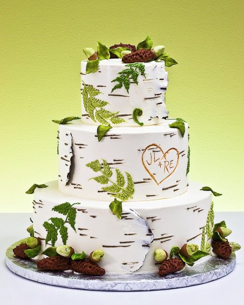 Свадебный торт «Березовая кора»