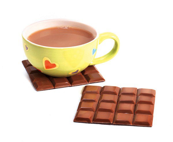 Подставки для чашек в виде плиток шоколада