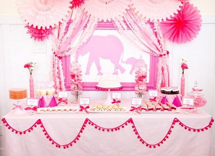 Baby shower: идеи для тематических вечеринок по поводу рождения малыша. Розовый слон