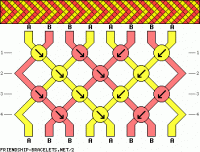 Схема плетения браслета с узором «Шеврон»