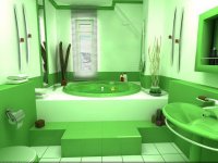 Дизайн ванной в зеленом цвете