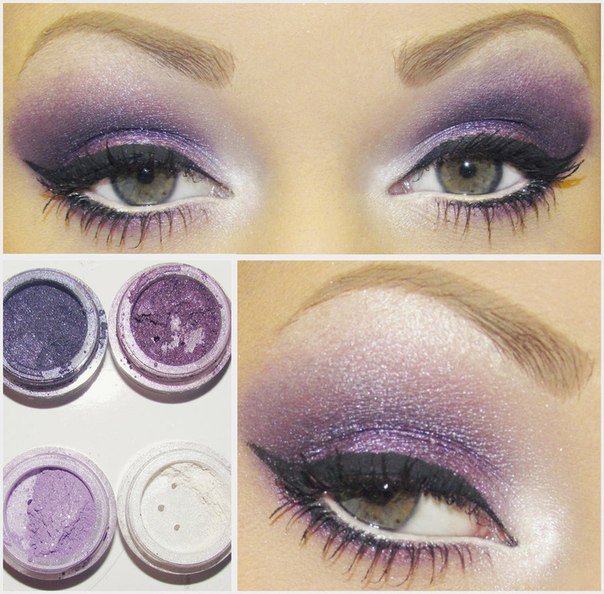 Красивый макияж в фиолетовой гамме