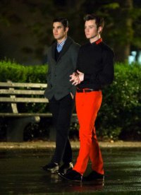 Крис Колфер и Даррен Крисс на съемках Glee в Нью-Йорке. Осторожно, спойлеры!