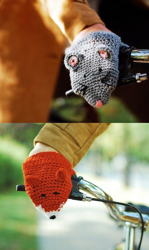 Симпатичные рукавички для езды на велосипеде