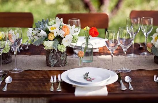Сервировка свадебного стола: стол для свадьбы в деревенском стиле
