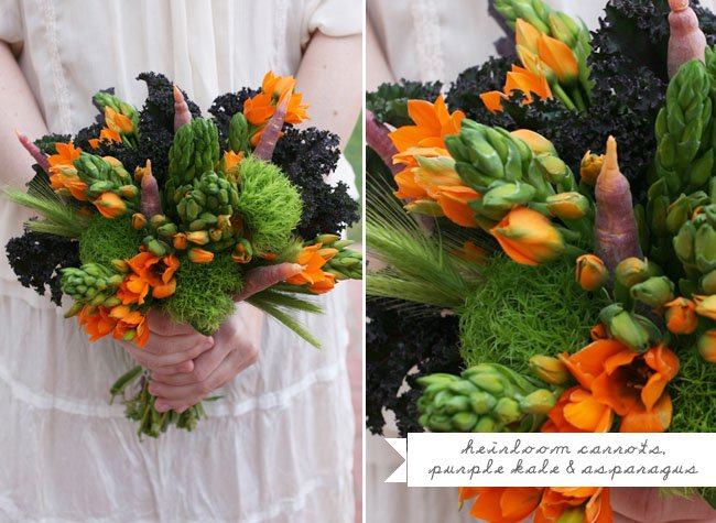 Букет невесты из овощей: морковь
