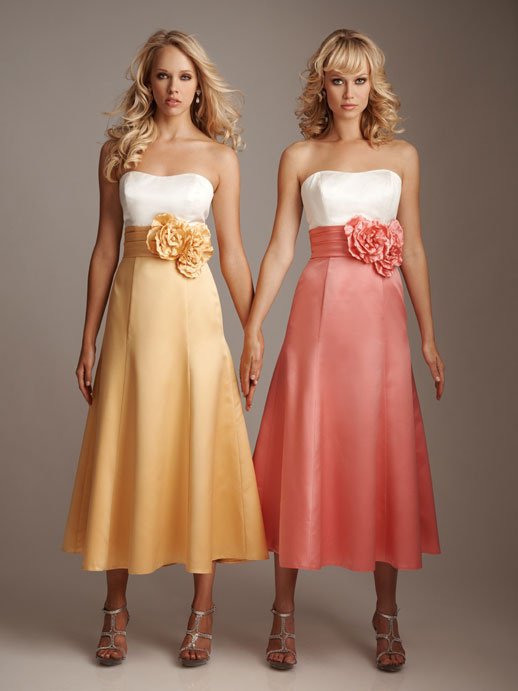 Двухцветные платья для подружек невесты