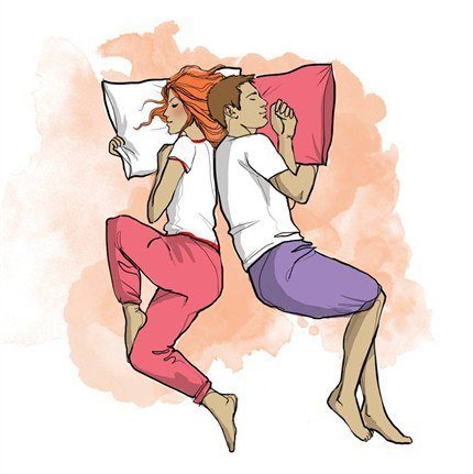 Позы сна и характер отношений: еще вариант спиной к спине