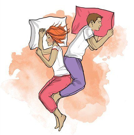 Позы сна и характер отношений: спиной к спине
