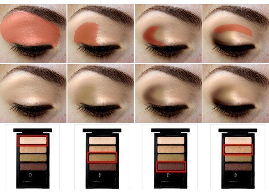Фотоурок по макияжу глаз с помощью палитры теней на 4 цвета