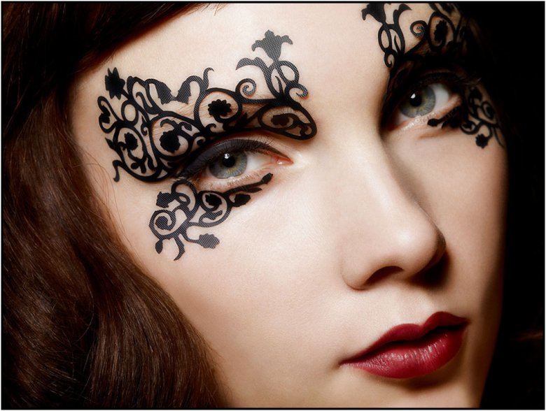 Идеи для макияжа на Хэллоуин: Face lace