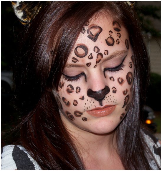 Макияж леопарда на Хэллоуин