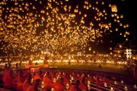 Фестиваль бумажных фонариков в Таиланде