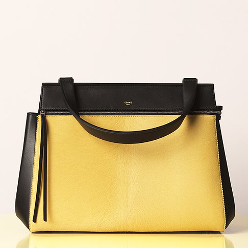 Желтая меховая сумочка от Celine