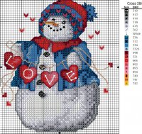Схема вышивки крестом «Снеговик»