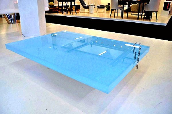 Swimming Pool Table: журнальный столик в виде бассейна