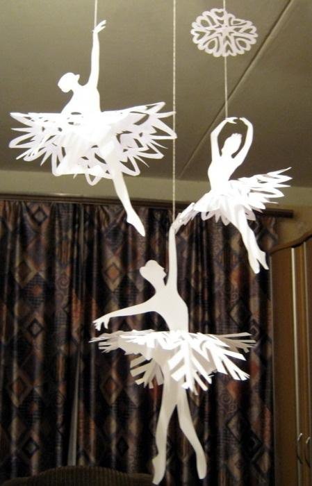 Поделки на Новый год: балерины-снежинки
