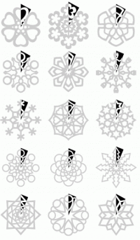 Схемы вырезания снежинок из бумаги