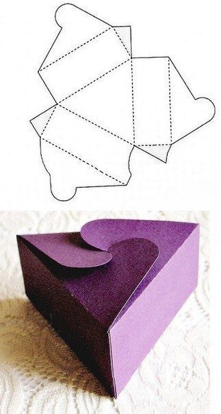Коробочки для подарков своими руками: треугольник