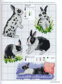Схема вышивки кроликов