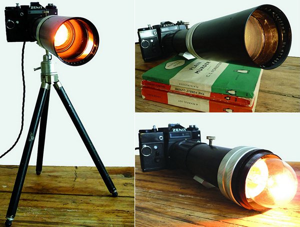 Вторая жизнь старых фотоаппаратов: винтажные лампы Praktica Camera Lamp и Zenit Camera Lamp