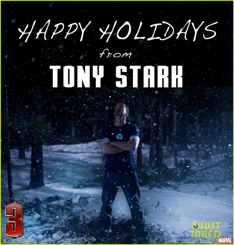 Тони Старк поздравляет с рождественскими праздниками
