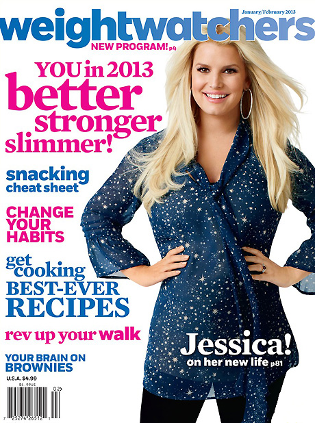 Джессика Симпсон на обложке журнала Weight Watchers январь/февраль 2013