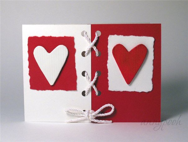 Идея легкой открытки на День святого Валентина