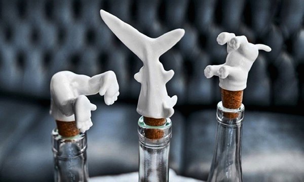 Необычные насадки на пробки из фарфора в виде зверей Wine Diver Bottle Stoppers