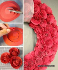 Венок из бумажных роз на День святого Валентина