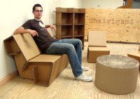 Мебель из гофрированного картона Chairigami
