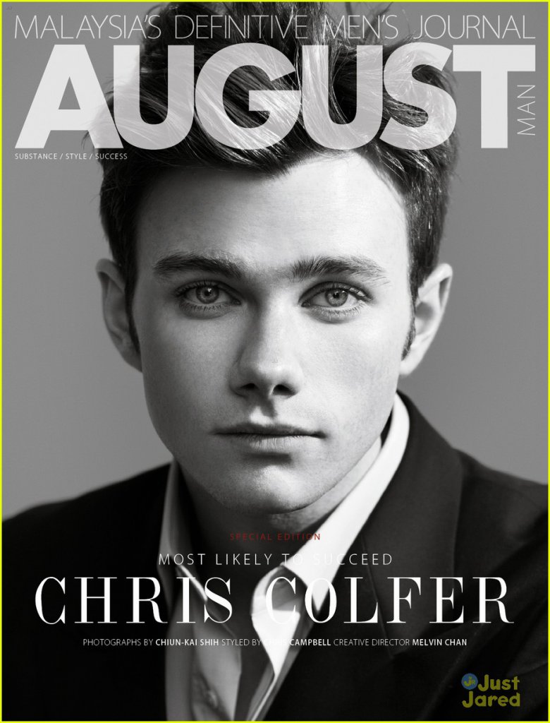 Крис Колфер на обложке журнала August Man (февраль 2013)