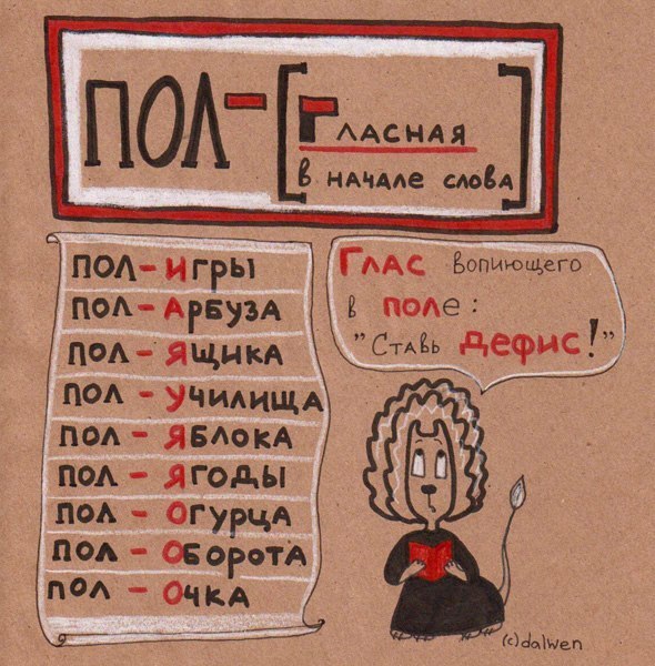 Учим русский язык: написание слов через дефис