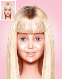 Кукла Барби без макияжа