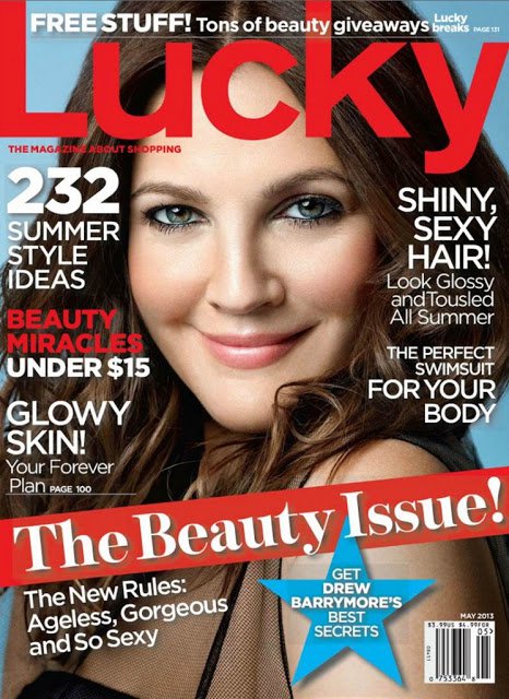 Советы красоты от Дрю Берримор: Lucky Magazine май 2013