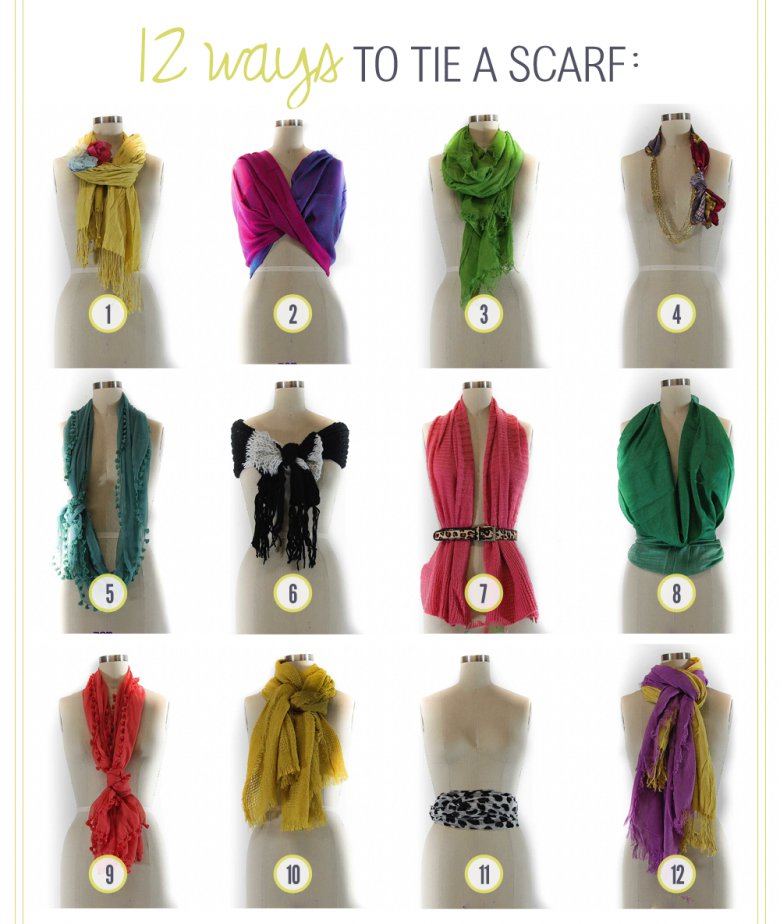 12 вариантов как завязать шарф