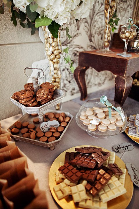 Шоколадное вдохновение для оформления сладкого стола на свадьбе