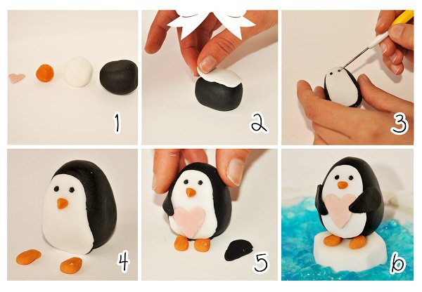 Пингвин из мастики
