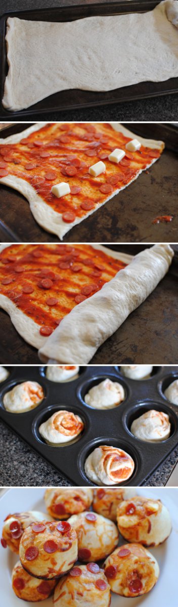 Простые маффины-пиццы с начинкой