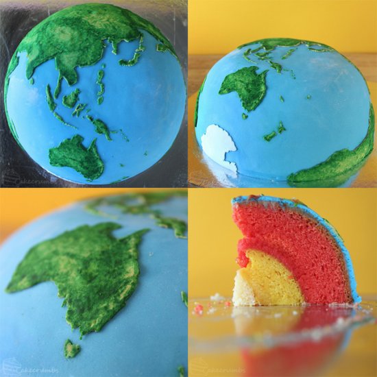 Торт в виде планеты «Земля»