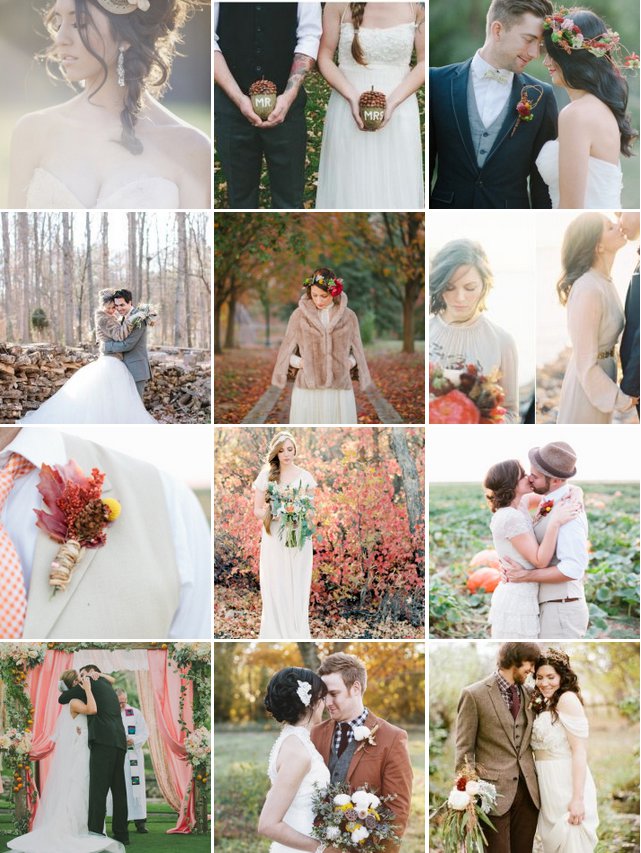 Свадьба осенью: образы невесты и жениха