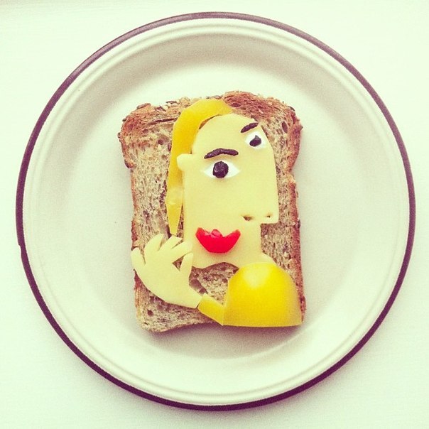 Веселый завтрак: бутерброд с сыром