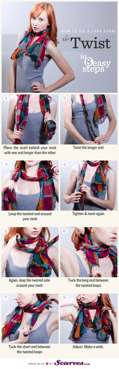 Как завязать шарф: твист