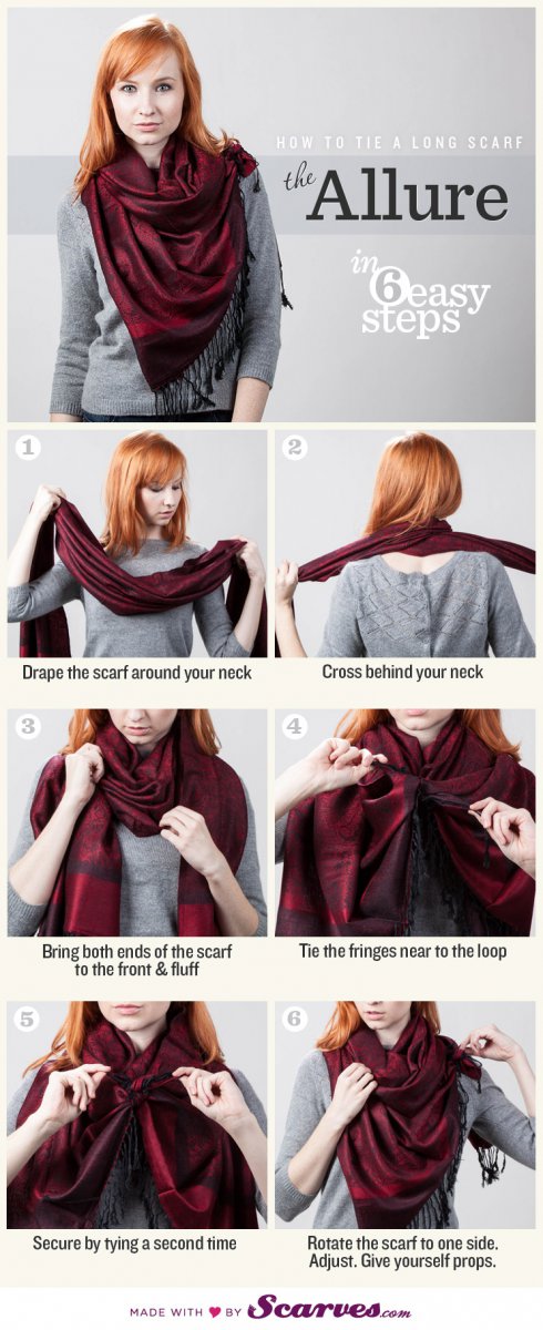 Как завязать шарф: аллюр